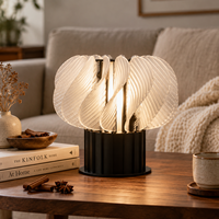 Lampe de table en résine d'art moderne E27, abat-jour créatif en forme de vague, lampe de bureau pour chambre à coucher, salon, décoration intérieure, éclairage Art Déco