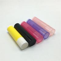 Tube de brillant à lèvres rose transparent coloré de 5g en gros, conteneur de rouge à lèvres et baume à lèvres en plastique recyclable avec impression sérigraphiée