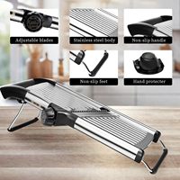 Mandoline multifonctionnelle en gros, trancheuse de cuisine réglable en acier inoxydable pour fruits et légumes