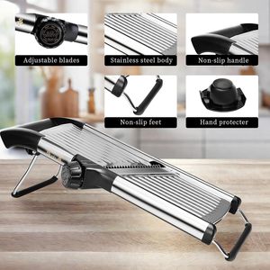 Cortador de mandolina multifunción al por mayor, rebanador ajustable de acero inoxidable para frutas y verduras - Product Image 4