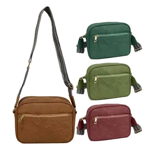 Factory Directly Sale Good Quality Colorful Water-proof Portable Cross Body PU Leather Women's Shoulder Bag with Logo