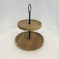 Présentoir à gâteaux double couche en bois pour pâtisserie, restaurant, café – Idéal pour servir et exposer des desserts