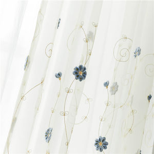 ZHONGHUA Fiori Blu <span class=keywords><strong>Francese</strong></span> Piega Sheer <span class=keywords><strong>Tulle</strong></span> <span class=keywords><strong>Tende</strong></span> Della Finestra di Casa Zhejiang - Product Image 4