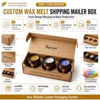 Boîte d'expédition personnalisée pour bougies et cire fondante avec insert en papier pour emballage de coffret cadeau de bougies