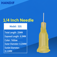 Buse de seringue industrielle HANDIF à aiguille droite Luer Lock, pointe en acier inoxydable pour machine automatique, colle UV PCB, 0,25 pouce