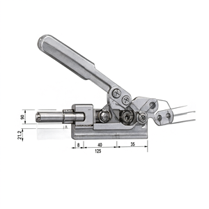 Pince de serrage rapide à pousser-tirer horizontale avec verrouillage par levier - Product Image 3