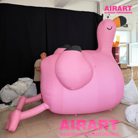 Ballon gonflable flamant rose de 2,5 m pour installation artistique en centre commercial, jouet gonflable flamant rose DIY pour idées de fête