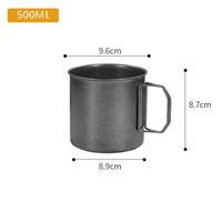 Mug en acier inoxydable vintage gravé au laser avec logo personnalisé, poignée pliable, gobelet de camping