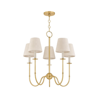 Nouvelle maison de luxe en laiton 8 bras finition or multi-lumière pendentif grand luxe classique haut plafond lustre avec abat-jour