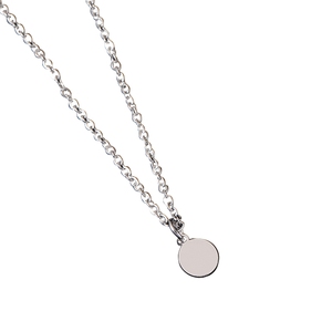 Collana in acciaio inossidabile in stock, catena a croce piatta e rotonda con foro esterno in acciaio inossidabile, personalizzabile con incisione laser UV a colori. - Product Image 5