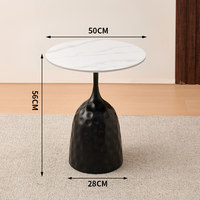 Table basse ronde en marbre de style italien, populaire sur Internet, pour petit appartement, luxe léger, couleur crème