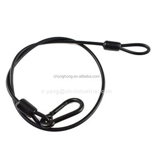 Câble en acier flexible <span class=keywords><strong>de</strong></span> 5/32 po, câble <span class=keywords><strong>de</strong></span> sécurité robuste, revêtement vinyle, 7x7, extrémités bouclées en acier inoxydable, corde métallique avec mousqueton - Product Image 5