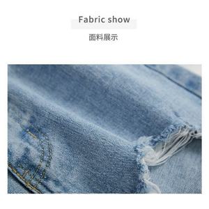 Shorts de Mezclilla Formales de Cintura Alta para Mujer, Cintura Elástica, Pierna Ancha, Corte Regular, Talla Grande, Jeans de Moda - Product Image 5