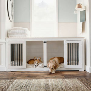 Hiện đại đôi con chó kennel xây dựng kế hoạch con chó bằng gỗ Crate đồ nội thất TV tủ của kích thước trung bình cho phòng khách - Product Image 1