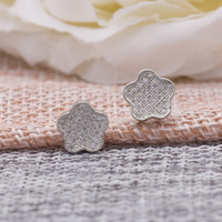 925er Sterling Silber Blumen-Ohrringe mit Zirkonia – Einzigartiger Schmuck