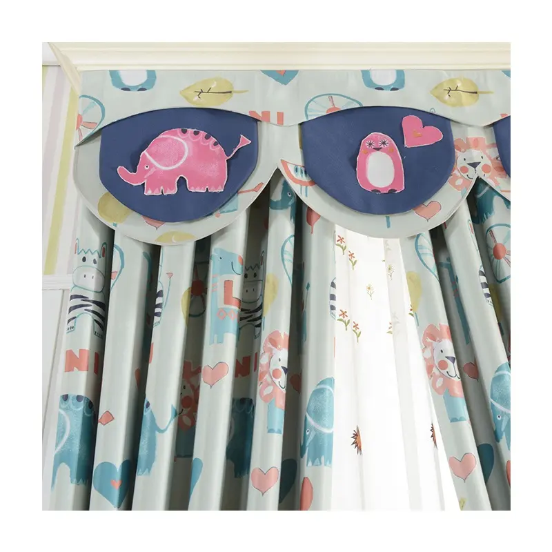 Hot Sale Kids Blackout Curtains Thermal Insulated Room Darkening Printed Animal Zoo Patterns Nursery And Kids Bedroom Curtains