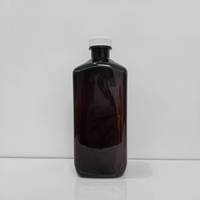 Bouteilles de sirop contre la toux en plastique PET brun archétype de 473 ml avec petit bouchon à vis, joint en aluminium, étiquette tris, livret en papier