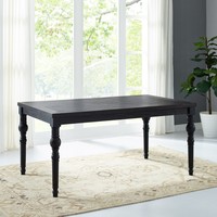 Ensemble de salle à manger Leviton Urban Style Wood Dark Wash à pieds tournés: table et 6 chaises