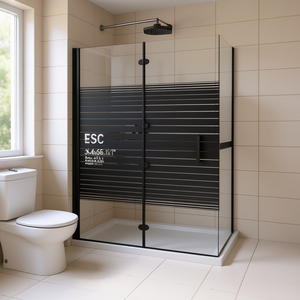 Cabine de douche pliante Esc 39,4x55,1 po avec cadre, design rectangulaire minimaliste pour petits espaces - Product Image 2