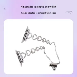 Correa de Reloj de Aleación de Zinc con Diseño de Corazón para Apple Watch S10 11 46mm 42mm 49mm, Correa de Reloj Ajustable, Hueca, Ligera y de Lujo - Product Image 2