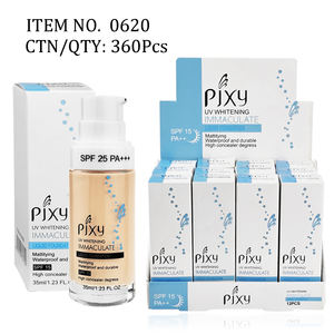 Nouvelle marque privée PIXY 3 couleurs couverture complète longue durée mat visage maquillage bouteille pompe tête fond de teint pour peau claire - Product Image 2