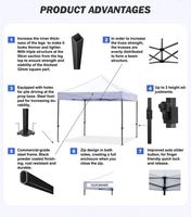 Tentes de réception pliables 3x2 m en tissu Oxford pour extérieur avec protection UV et imperméable