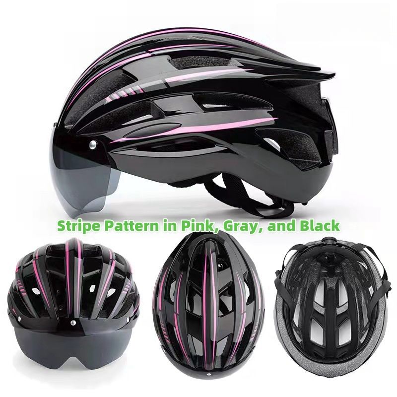 Black and Pink Cycling Helmet (Without Taillight)