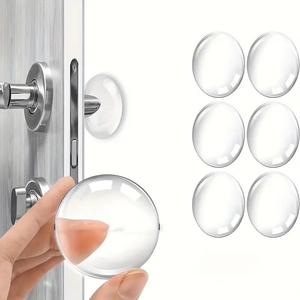 Protector de Pared para Manija de Puerta, Amortiguador de Goma Transparente, Silenciador, Adhesivo Protector de Pared, Almohadilla Protectora - Product Image 1