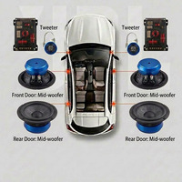 Système de haut-parleurs de voiture 3 voies avec woofer de 6,5 pouces, 60W RMS, 120W Max, 4 Ohms, cône en fibre de basalte, tweeter en aluminium CNC, fabrication OEM