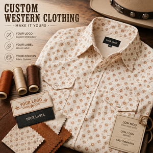 Vêtements occidentaux pour hommes, chemise de cowboy à imprimé floral de luxe sur mesure, boutons perlés, manches longues, marque privée, fabricant OEM ODM - Product Image 1