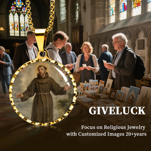 Giveluck thép không gỉ 18K mạ vàng Christian St. Francis assisi động vật phước lành huy chương Mặt dây chuyền vòng cổ - Product Image 6
