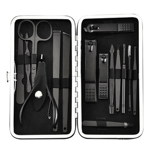 Rosso 18/15/12/7 pezzo in acciaio inox nero tagliaunghie toelettatura Kit con custodia da viaggio in pelle <span class=keywords><strong>Manicure</strong></span> <span class=keywords><strong>Set</strong></span> - Product Image 5