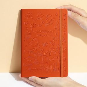 Cheap Bulk Custom A5 Leather Hardcover Diary Notebook 100 Sheets Logo Embossed Cover Gift School - Product Image 4