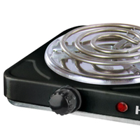 HALEY piringan panas listrik 2000W, alat masak permukaan Hotplate padat baja tahan karat dengan lampu indikator untuk penggunaan rumah tangga