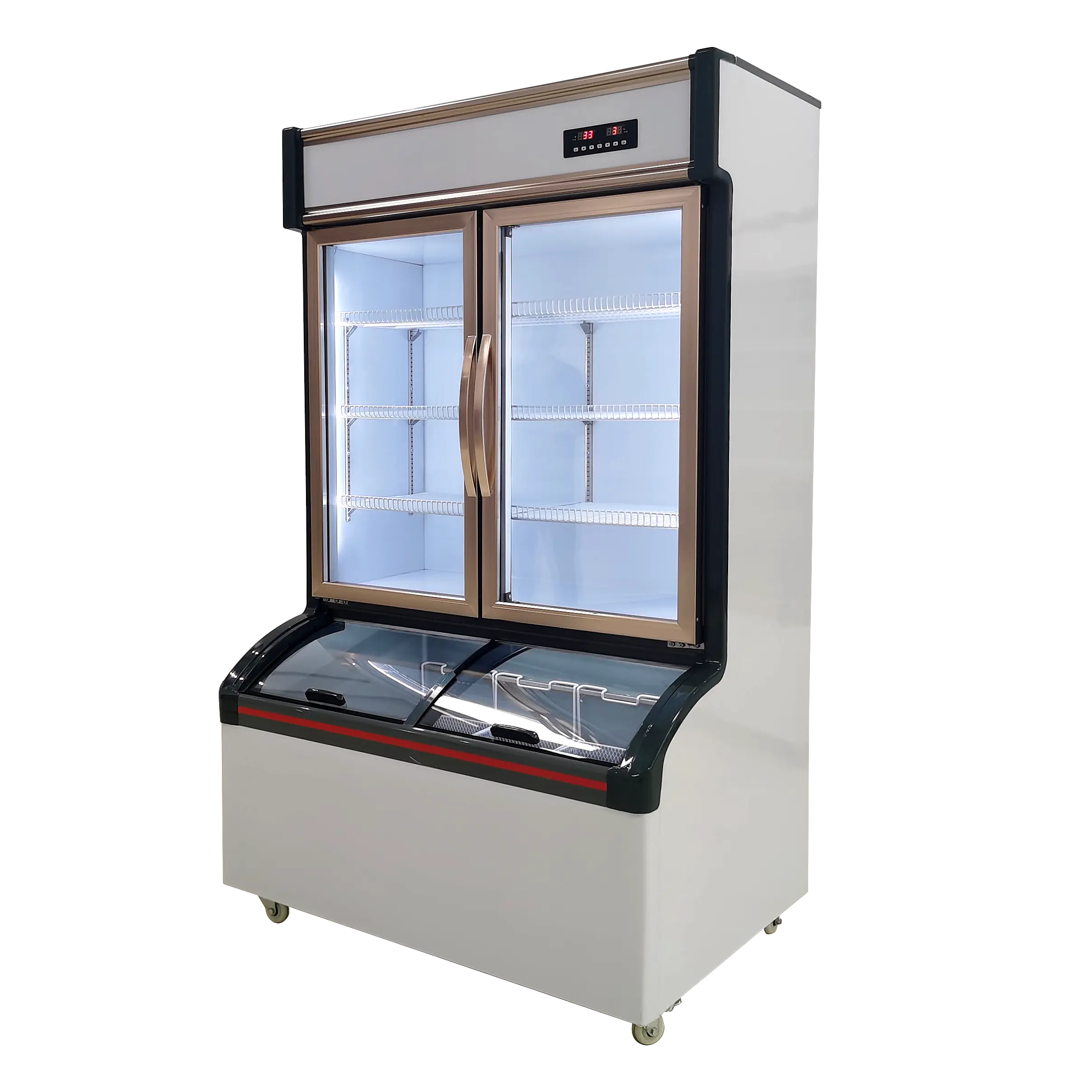 Ticari soğutucu dondurma dondurucu cam kapi ada dondurucu dik cam kapi buzdolabı buzdolabında vitrin