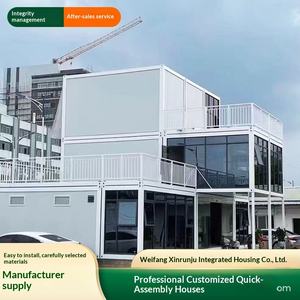 สำนักงานตู้คอนเทนเนอร์สำเร็จรูป บ้านตู้คอนเทนเนอร์แบบประกอบสำเร็จ บรรจุภัณฑ์สำหรับก่อสร้าง บ้านตู้คอนเทนเนอร์เคลื่อนที่ - Product Image 1