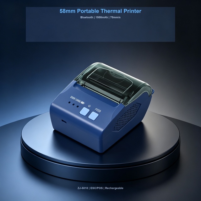 Portable Thermal Printer Mini Thermal Printer 48mm 203DPI 1500mAh Type C Wireless Receipt Printer for Mobile POS