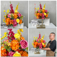 DKB Grossiste – Centres de table réalistes en roses et hortensias artificiels en soie pour mariages, fêtes de la Fête des Mères – Boules de fleurs en gros
