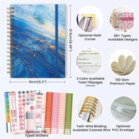 Agenda de Lujo Personalizada con Lista de Tareas, 8.45 x 5.7', Tapa Dura, Cubierta de Papel, Diario Personalizado con Logotipo, Planificador, Cuaderno Espiral