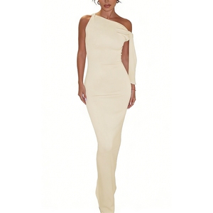 Vestido Maxi de un Solo Hombro con Lazo para Mujer, Vestido Ajustado sin Mangas para Eventos Formales y de Noche, Vestidos de Moda - Product Image 3
