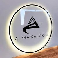 Panneau lumineux LED rond personnalisé en acrylique rétroéclairé pour salon, magasin, décoration murale, bureau, logo de barbier