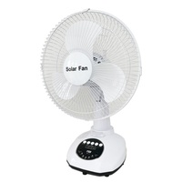 Ventilateur de bureau solaire 12 pouces, ventilateur de bureau à vente chaude pour un usage domestique, ventilateur portable universel pour l'hôtel et l'extérieur avec éclairage