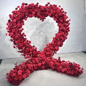 Màu đỏ hình trái tim Nhân Tạo Hoa vòm wed vòm - Product Image 2