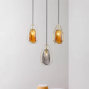 Hot Sale Modern Luxury Single Head Brown Glass Pendant Light Single Switch Controlled Restaurant <b>Room</b> Iron Frame <b>AC</b> Power ODM - Product Image 1