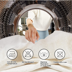 Rideaux en lin et coton durables en gros <span class=keywords><strong>pour</strong></span> salon Rideaux semi-transparents naturels - Product Image 5