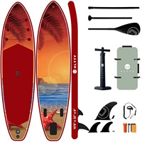 Planche à pagaie gonflable HUIIKE avec système à 3 ailerons, pour lacs et rivières, haute stabilité, durabilité, capacité de charge de 130 kg, 305x84x15 cm