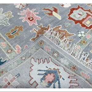 Tapis noué à la main, style tissage persan, chef-d'œuvre tissé à la main, en laine luxueuse pour salon - Product Image 6