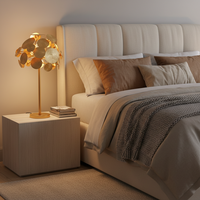 Lampe de table contemporaine en cuivre, base B22, abat-jour multicolore, 110V-240V, lampe de bureau créative pour la maison, l'hôtel, la chambre à coucher