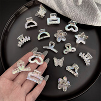 Mini pince à cheveux papillon en plastique irisé, élégante et faite à la main, pour la nuque, les franges et comme accessoire de coiffure