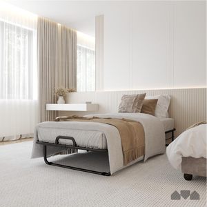 Promoción al Por Mayor Sofá Cama Plegable de Hierro y Metal de Alta Calidad, Diseño Moderno y Sencillo con Colchón Doble para Uso en Dormitorio u Oficina - Product Image 6